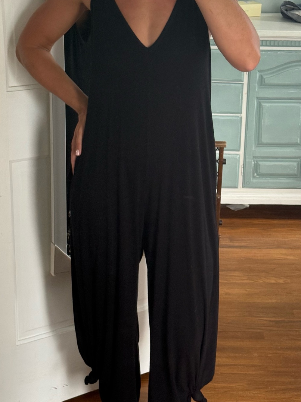 Loving People Black V-Neck Sleeveless Jumpsuit